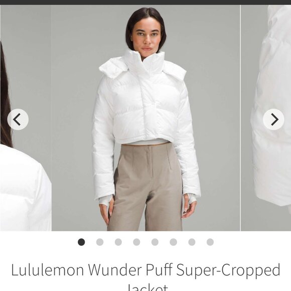 NWT Lululemon Wunder Puff Super-Cropped Jacket White *rare discontinued - Picture 7 of 7